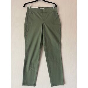 Nine West Heidi Pull On Crop Pants Agave Green Stretch Twill Size 6